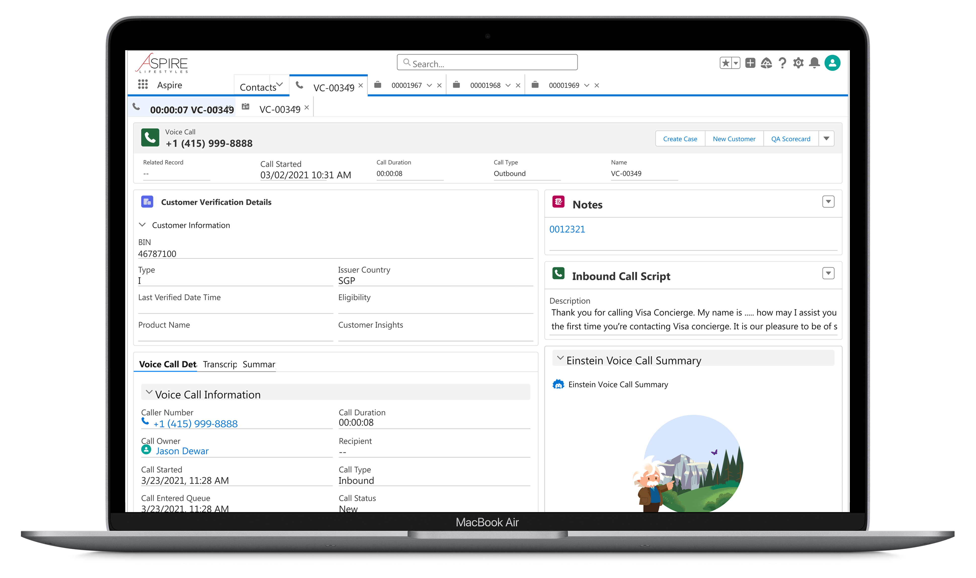 Aspire Agentforce product screenshot
