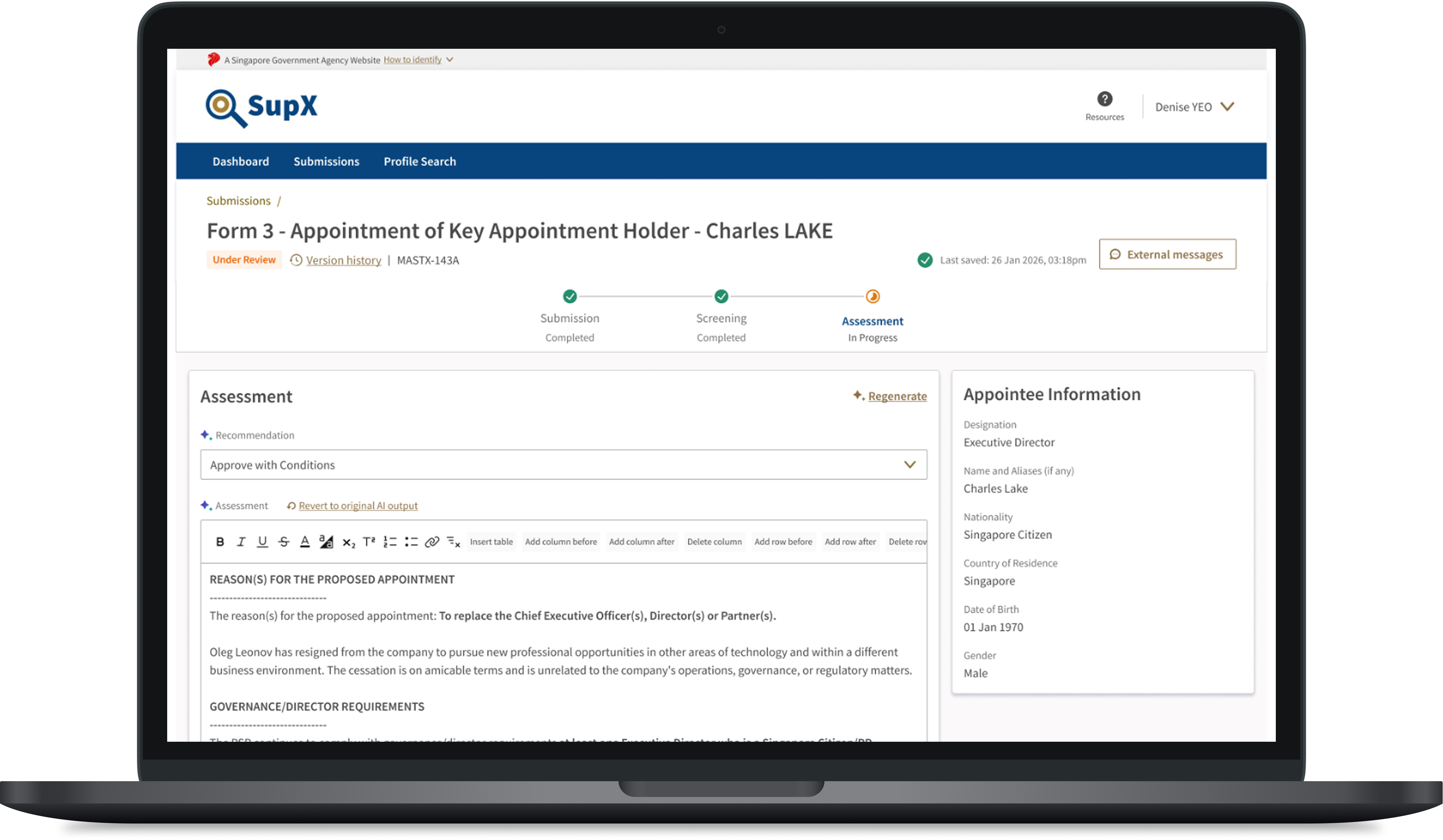 SupervisoryX product screenshot